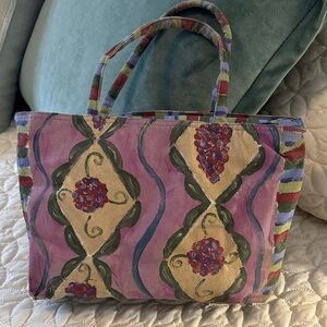 Silkscapes Vintage Artistic Handpainted Satchel Bag EUC